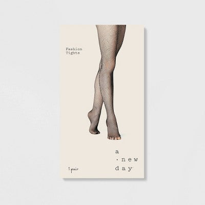 Women's Jewel Fishnet Tights - A New Day Black M/L