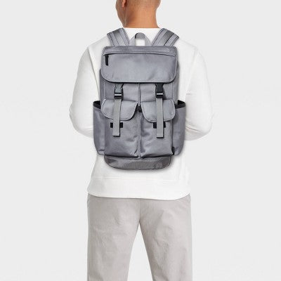 Men's 18.5" Backpack with Buckles - Goodfellow & Co Gray