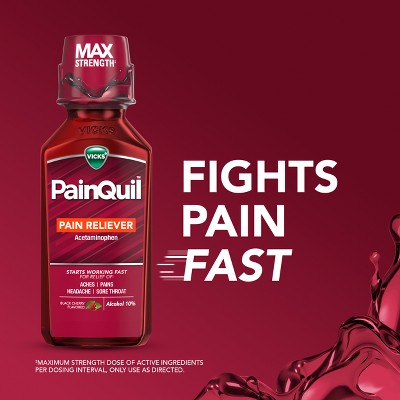 Vicks PainQuil Black Liquid - Cherry - 12 fl oz: Whole Body, General Pain Relievers, Liquid, Acetaminophen 1000mg