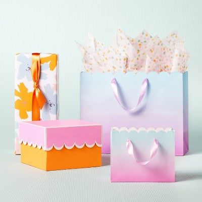 Small Die Cut Scalloped Edge Square Box - Spritz