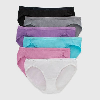 Hanes Women's 6pk Cool Comfort Bikini Underwear - Colors and Pattern May Vary 9: Knit Cotton Midweight