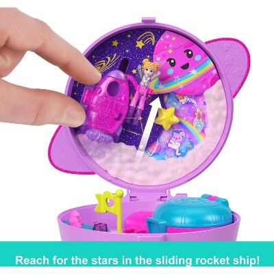 Polly Pocket Planet Polly Compact Playset with 1 Micro Doll and Pet Puppy