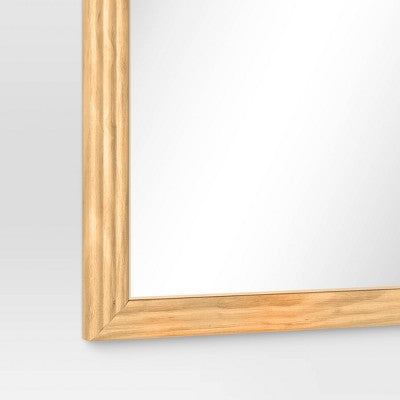 22" x 65" Fluted Arch Floor Mirror Light Natural - Threshold: Pine Frame, No Assembly Required (LOCAL PICKUP ONLY)