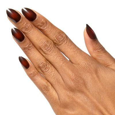 Olive & June Press-On Fake Nails - M Almond - Subtle Chocolate Aura - 42ct