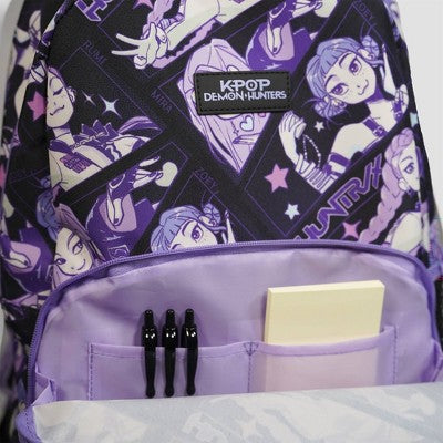 Demon Hunter KPop Dome 18" Backpack - Black/Purple/Pink