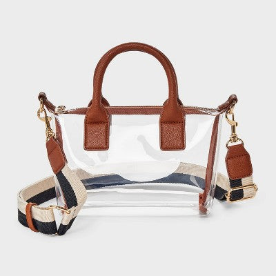 Foundational Mini Tote Handbag - Universal Thread Brown/Clear