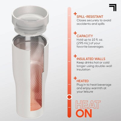 Sharper Image Heated Travel Mug White