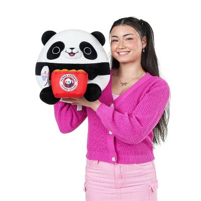 Snackles 14" Panda and Panda Express Stuffed Animal: Polyester Plush Toy Character, 1.46 lbs, 14x14x14