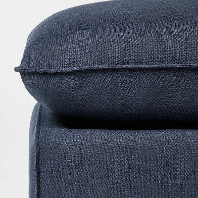 Padded Slipcover Ottoman Blue - Threshold designed with Studio McGee (LOCAL PICKUP ONLY)