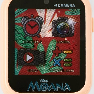 Girls' Disney Moana Interactive Smartwatch - Pink: Digital Display, Alarm, Calculator, Resin Band