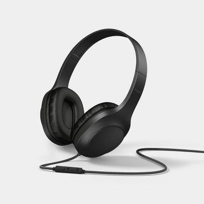 Wired On-Ear Headphones With Microphone - heyday Black