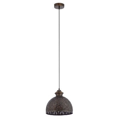 River of Goods 11" Merope Antique Bronze Metal Bowl Shade Pendant Ceiling Light: UL Listed, Adjustable Height
