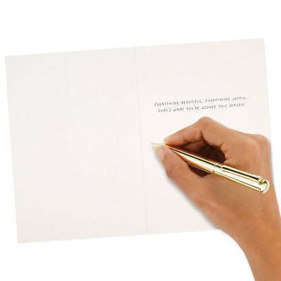 Hallmark 10ct 'Season's Greetings' Wreath Single Design Boxed Card Pack Black