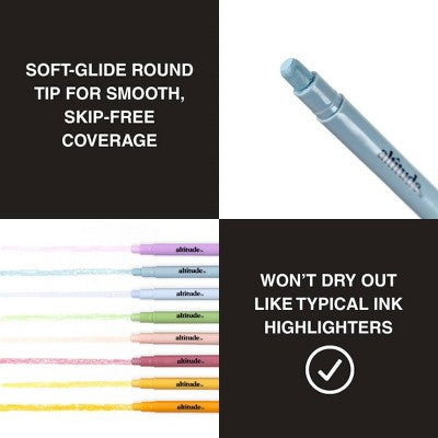 Altitude Gel Highlighters 8pk Smear-Free No Bleed Multicolor