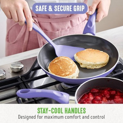 GreenLife Essentials 8" Ceramic Nonstick Aluminum Fry Pan Veri Peri: Dishwasher-Safe, Smooth Surface Induction Compatible