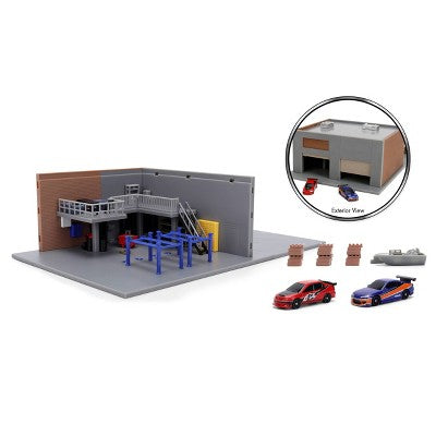 The Fast and the Furious Han's Garage Nano Scene Toy Vehicle Playset