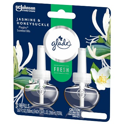 Glade PlugIns Scented Oil Air Freshener Refills - Jasmine & Honeysuckle - 1.34 fl oz/2pk