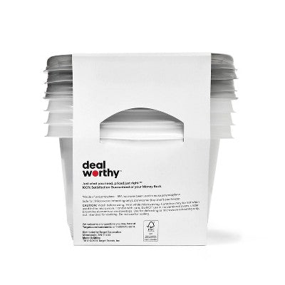 Snap & Store Medium Square Food Storage Containers - 32 fl oz/4ct - Dealworthy