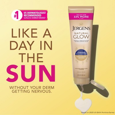 Jergens Natural Glow Skin Firming Daily Moisturizer + Self Tanner Tanning Lotion - Fair to Medium - 10 fl oz