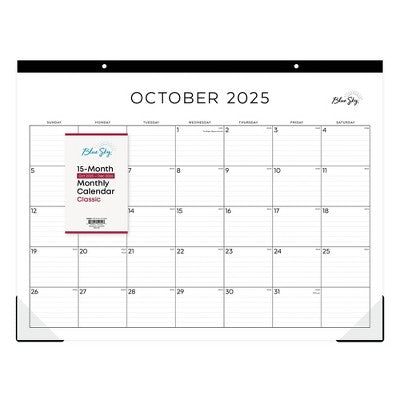 Blue Sky 2026 Monthly Desk Pad Calendar 22"x17" Standard Black and White (LOCAL PICKUP ONLY)