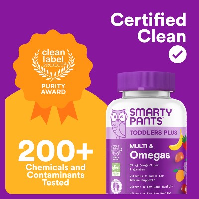 SmartyPants Toddler Plus Multivitamin & Omegas Gummies with Vitamins C, D3, B12 & Zinc - 60ct