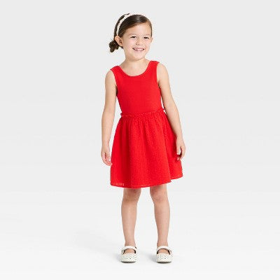 Toddler Girls' Tank Woven Dress - Cat & Jack Red 4T