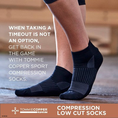 Tommie Copper Sport Low Cut Socks 3pk - L/XL: Nylon, Polyester, Spandex Blend