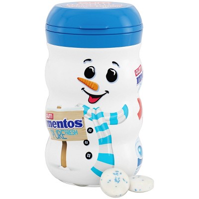 Mentos Fresh Mint Christmas Candy Snowman Chewing Gum - 3.53oz