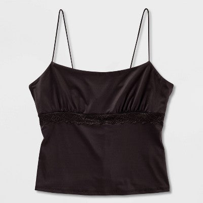Women's Lace Trim Tank Top - Wild Fable Espresso L