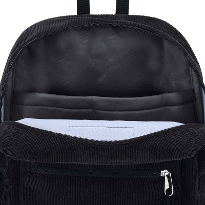 JanSport Cross Town Plus Remix 17" Backpack - Black: Corduroy Structured Bag