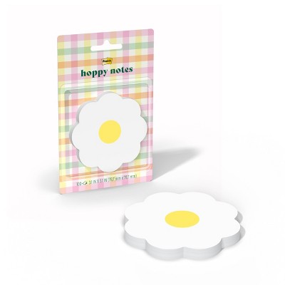 Post-it 3"x3" Hoppy Notes White and Yellow Daisy Flower Sticky Note Pad 100 Sheets