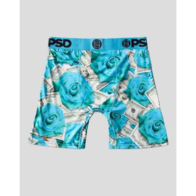 PSD Men's Rose Floral Print Briefs - Blue XL