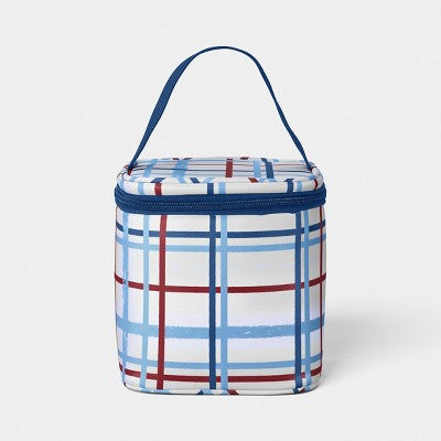 4 Cans/3.1 qt Soft Sided Personal Cooler Red/White Plaid - Sun Squad