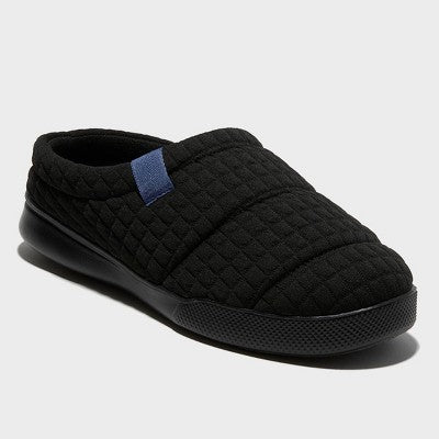 dluxe by dearfoams Men's Julien Plush Clog Slippers - Black L