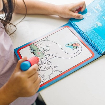 Melissa & Doug On The Go Water Wow! Reusable Water-Reveal Activity Pad Travel Toy - Dinosaurs: Plastic Material, Watercolor Brushes