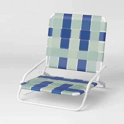 Webstrap Outdoor Portable Beach Sand Chair Blue - Sun Squad (LOCAL PICKUP ONLY)