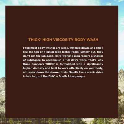 Duke Cannon Sawtooth THICK Body Wash - Alpine Air & Cedarwood Body Wash for Men - 17.5 fl. oz