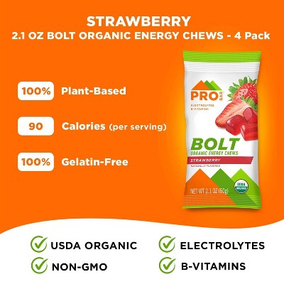 PROBAR Strawberry Bolt Energy Chew - 8.4oz/4pk: Sports Performance, Endurance