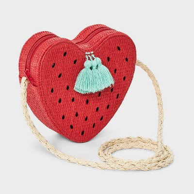 Girls' Strawberry Straw Crossbody Bag - Cat & Jack? Red