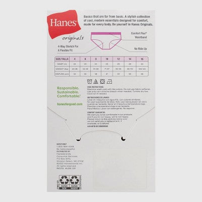 Hanes Girls' 5pk Originals Cotton Hipsters - Black/Beige/White 8
