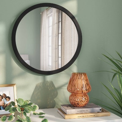 20" Round Wall Mirror Black - Room Essentials (LOCAL PICKUP ONLY)