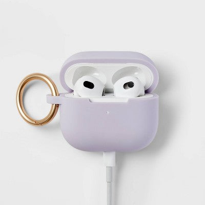 Apple AirPods (3rd Generation) Silicone Case with Clip - heyday Purple