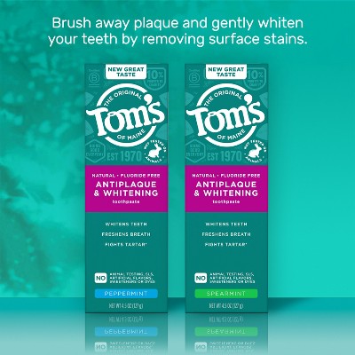 Tom's of Maine Antiplaque and Whitening Toothpaste - 4.5oz