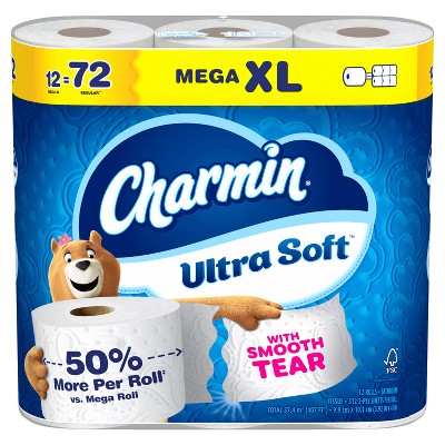 Charmin Ultra Soft Toilet Paper - 12 Mega XL Rolls