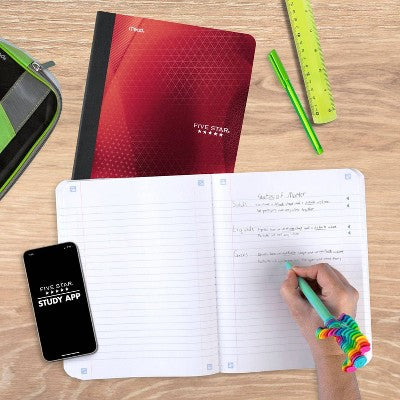 Five Star 7.5"x9.75" Active Wide Ruled Composition Book Red