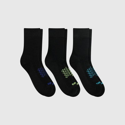 Hanes Men's Absolute Run Crew Socks 3pk - Black 6-12