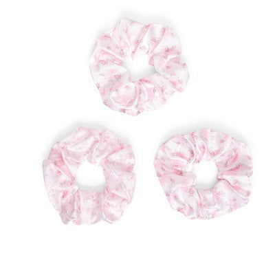 Goody x LoveShackFancy Large Satin Scrunchies - Rosa Beaux and English Ivy - 3ct - Pink