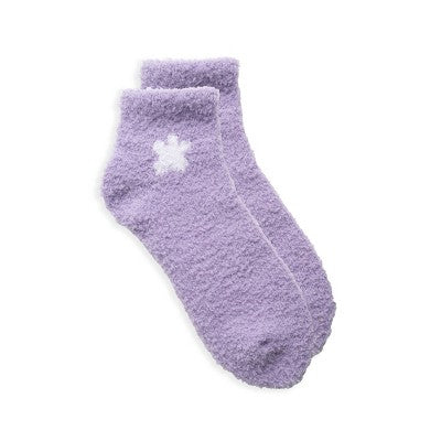 2pk Softie Socks Purple/Green Flowers - Bullseye's Playground