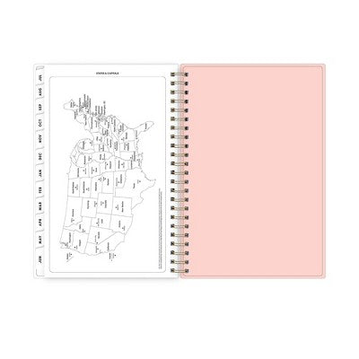 Blue Sky 5"x8" 2025-2026 Weekly/Monthly Wirebound Planner Frosted Glitter Sorbet Pink