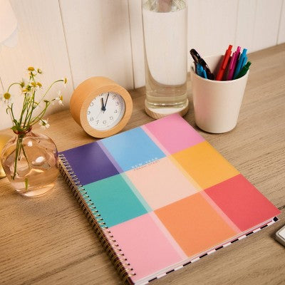 Happy Brands Organized July 2025 - June 2026 Weekly/Monthly Planner 9.37"x11.12" Multicolor Cool Brights
